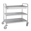 Vogue Stainless Steel 3 Tier Deep Tray Clearing Trolley -Kitchenware and Knives Sales 1380374