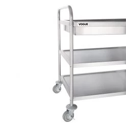 Vogue Stainless Steel 3 Tier Deep Tray Clearing Trolley -Kitchenware and Knives Sales 1380378