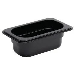 Vogue Polycarbonate 1/9 Gastronorm Container 100mm Black