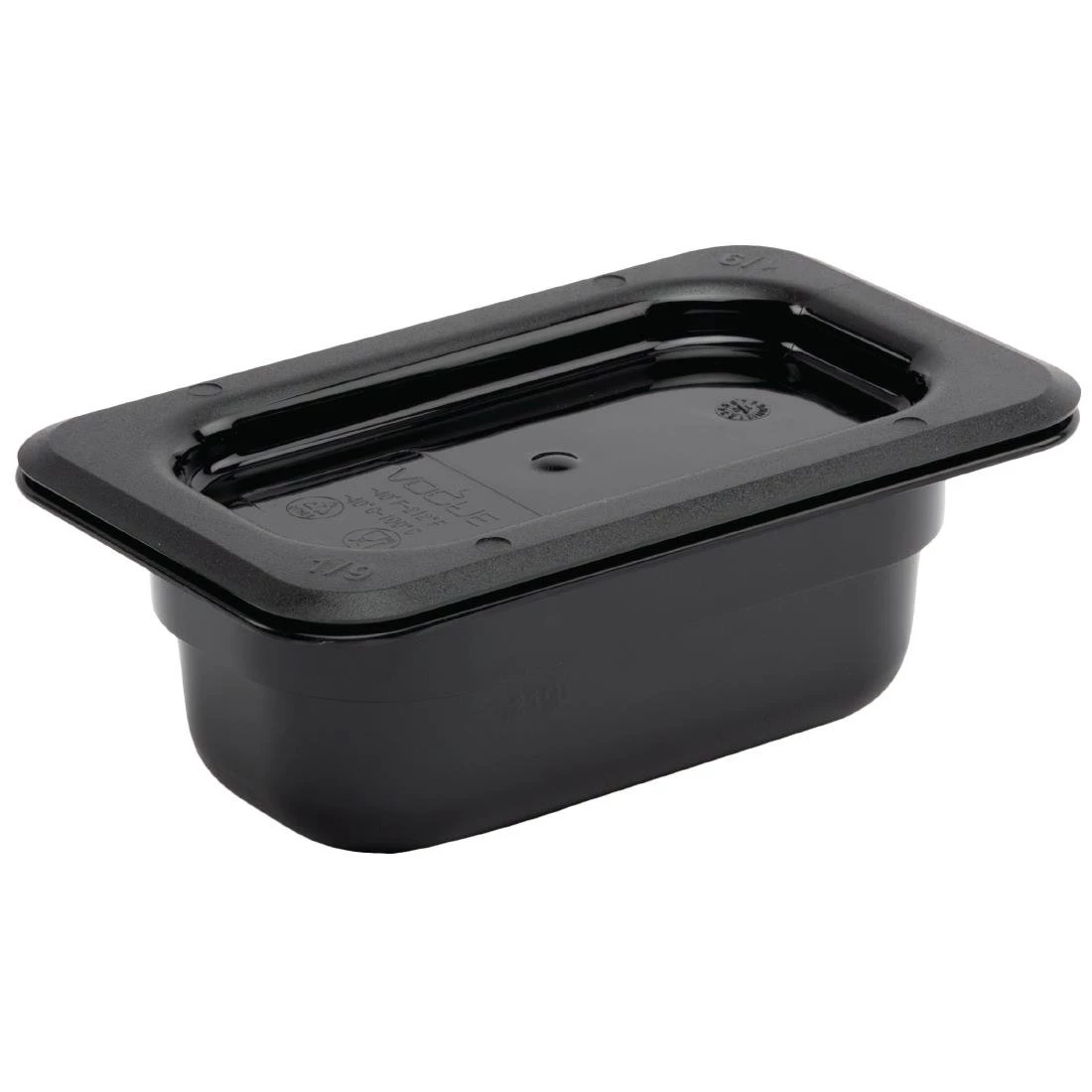 Vogue Polycarbonate 1/9 Gastronorm Container 100mm Black 4 Vogue Polycarbonate 1/9 Gastronorm Container 100mm Black - Image 2