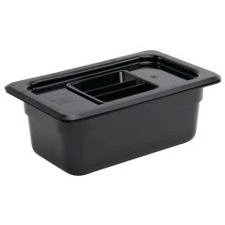 Vogue Polycarbonate 1/4 Gastronorm Container 100mm Black 6 Vogue Polycarbonate 1/4 Gastronorm Container 100mm Black -Kitchenware and Knives Sales 168744