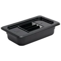 Vogue Polycarbonate 1/4 Gastronorm Container 100mm Black -Kitchenware and Knives Sales 168746 1