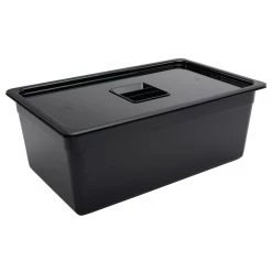 Vogue Polycarbonate 1/1 Gastronorm Container 200mm Black -Kitchenware and Knives Sales 168751