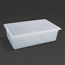 Vogue Polypropylene 1/1 Gastronorm Container With Lid 150mm (Pack Of 2) -Kitchenware and Knives Sales 345233