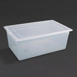 Vogue Polypropylene 1/1 Gastronorm Container With Lid 200mm (Pack Of 2) -Kitchenware and Knives Sales 345235