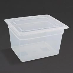 Vogue Polypropylene 1/2 Gastronorm Container With Lid 200mm (Pack Of 4) 14 Vogue Polypropylene 1/2 Gastronorm Container With Lid 200mm (Pack Of 4) -Kitchenware and Knives Sales 345242