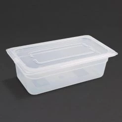 Vogue Polypropylene 1/3 Gastronorm Container With Lid 100mm (Pack Of 4)