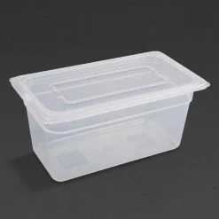 Vogue Polypropylene 1/3 Gastronorm Container With Lid 150mm (Pack Of 4)