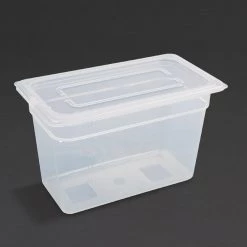 Vogue Polypropylene 1/3 Gastronorm Container With Lid 200mm (Pack Of 4)