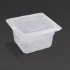 Vogue Polypropylene 1/6 Gastronorm Container With Lid 100mm (Pack Of 4) -Kitchenware and Knives Sales 345256 1