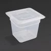 Vogue Polypropylene 1/6 Gastronorm Container With Lid 150mm (Pack Of 4) -Kitchenware and Knives Sales 345258