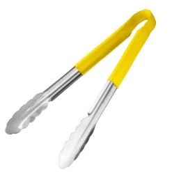 Hygiplas Colour Coded Yellow Serving Tongs 11"
