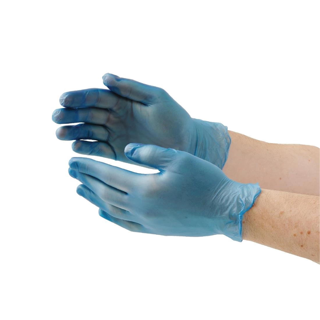 Hygiplas Vogue Powdered Vinyl Gloves Blue (Pack Of 100) 4 Hygiplas Vogue Powdered Vinyl Gloves Blue (Pack Of 100) - Image 2