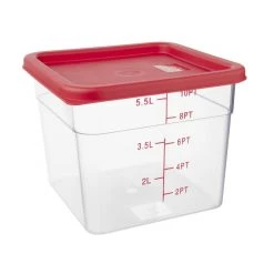 Hygiplas Square Food Storage Container Lid Red -Kitchenware and Knives Sales cf041 2