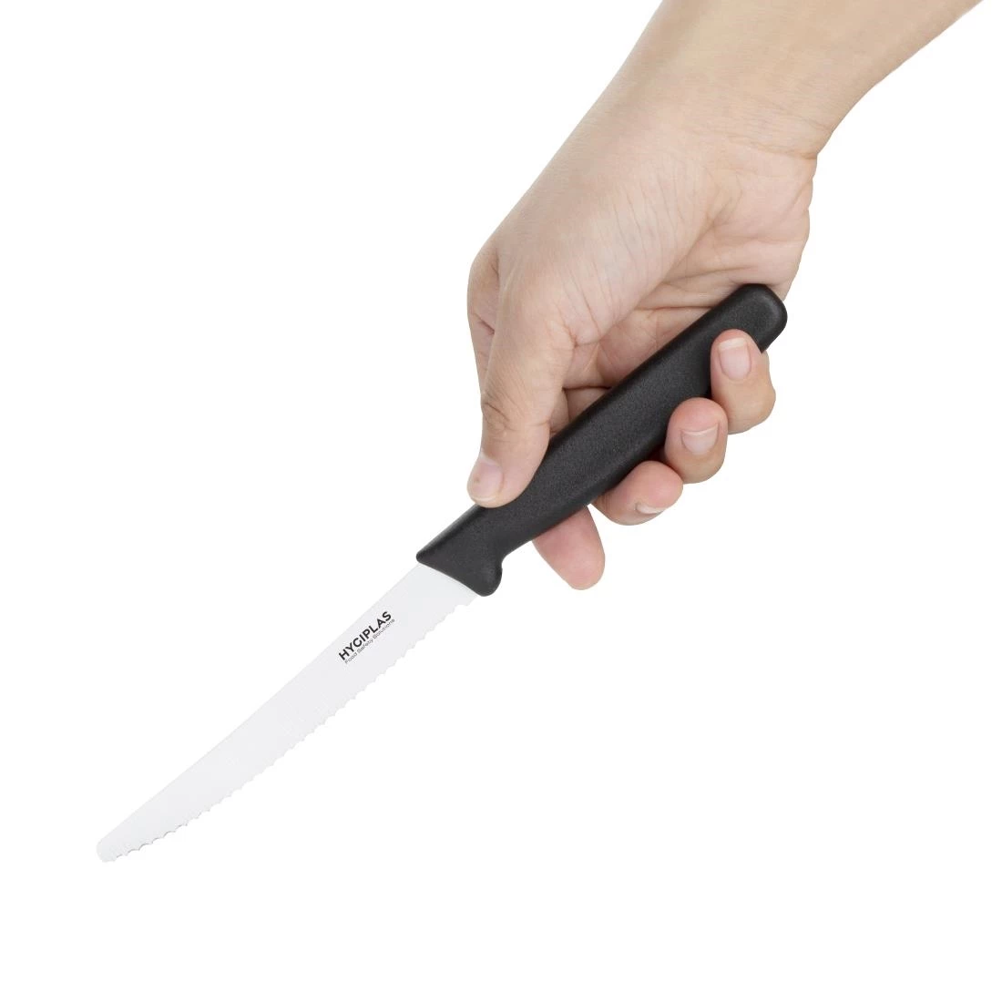 Hygiplas Serrated Tomato Knife Black 10cm 4 Hygiplas Serrated Tomato Knife Black 10cm - Image 2
