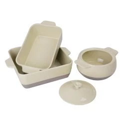 Olympia Cream And Taupe Ceramic Roasting Dish 2.5Ltr -Kitchenware and Knives Sales cn591 db520 db521 group