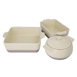Olympia Cream And Taupe Ceramic Roasting Dish 2.5Ltr -Kitchenware and Knives Sales cn591 db520 db521 group2