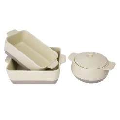 Olympia Cream And Taupe Ceramic Roasting Dish 2.5Ltr -Kitchenware and Knives Sales cn591 db520 db521 group3