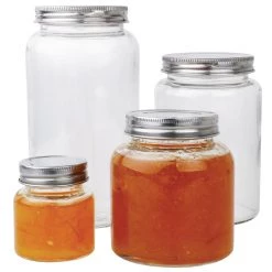 Vogue Glass Screw Top Dry Food Jar 800ml (Pack Of 6) -Kitchenware and Knives Sales cp081 cp082 cp083 cp084
