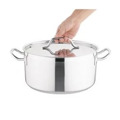 Nisbets Essentials Stainless Steel Stew Pot 12Ltr -Kitchenware and Knives Sales db255 hand2