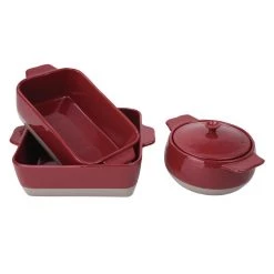 Olympia Red And Taupe Ceramic Roasting Dish 4.2Ltr -Kitchenware and Knives Sales db522 db527 db528 2