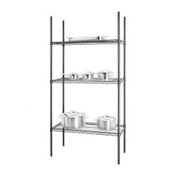 Nisbets Essentials 3 Tier Coated Shelving Unit 1820 X 915 X 457mm -Kitchenware and Knives Sales dc819 flatpack2