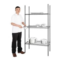 Nisbets Essentials 3 Tier Coated Shelving Unit 1820 X 915 X 457mm -Kitchenware and Knives Sales dc819 flatpack3