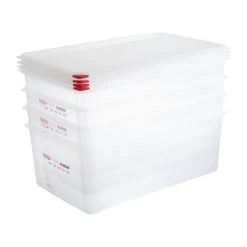 Araven Polypropylene 1/1 Gastronorm Food Storage Box 28Ltr (Pack Of 4) 22 Araven Polypropylene 1/1 Gastronorm Food Storage Box 28Ltr (Pack Of 4) -Kitchenware and Knives Sales dl984 container2k781