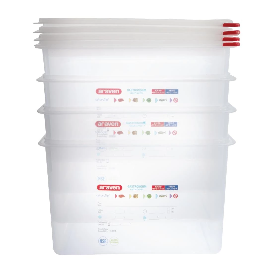 Araven Polypropylene 1/1 Gastronorm Food Storage Box 28Ltr (Pack Of 4) 9 Araven Polypropylene 1/1 Gastronorm Food Storage Box 28Ltr (Pack Of 4) - Image 7