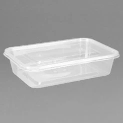Fiesta Recyclable Plastic Microwavable Containers With Lid Small 500ml (Pack Of 250)