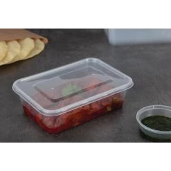 Fiesta Recyclable Plastic Microwavable Containers With Lid Medium 650ml (Pack Of 250) -Kitchenware and Knives Sales dm182 1