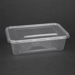 Fiesta Recyclable Plastic Microwavable Containers With Lid Medium 650ml (Pack Of 250)