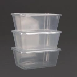 Fiesta Recyclable Plastic Microwavable Containers With Lid Large 1000ml (Pack Of 250) -Kitchenware and Knives Sales dm183 3