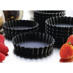 Matfer Bourgeat Exoglass Round Fluted Tartlet Mould 100mm (Pack Of 12) 8 Matfer Bourgeat Exoglass Round Fluted Tartlet Mould 100mm (Pack Of 12) -Kitchenware and Knives Sales dn955 flutedtartmould cmyk