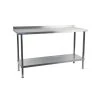 Holmes Stainless Steel Wall Table With Upstand 600(D)mm -Kitchenware and Knives Sales dr036 walltable1200