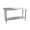 Holmes Stainless Steel Wall Table With Upstand 700(D)mm -Kitchenware and Knives Sales dr038 walltable1800