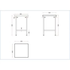 Holmes Stainless Steel Centre Table 600(D)mm -Kitchenware and Knives Sales dr041 allviews