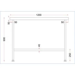 Holmes Stainless Steel Centre Table 650(D)mm -Kitchenware and Knives Sales dr050 front1