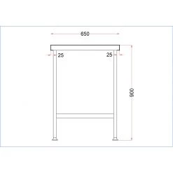 Holmes Stainless Steel Centre Table 650(D)mm -Kitchenware and Knives Sales dr050 side1