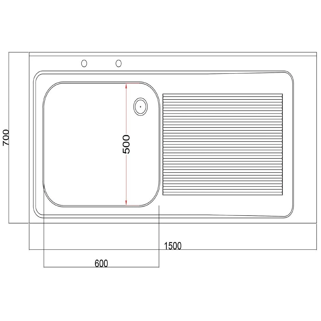 Holmes Single Sink Right Hand Drainer 8 Holmes Single Sink Right Hand Drainer - Image 6