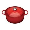 Le Creuset Cast Iron Round Casserole Dish Cerise -Kitchenware and Knives Sales dr454 angle