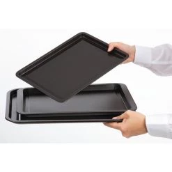 Nisbets Essentials Non Stick Baking Trays (Pack Of 3) -Kitchenware and Knives Sales dw097 bakingtrayset9