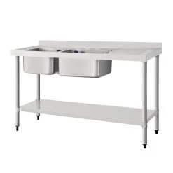 Vogue Double Sink Right Hand Drainer