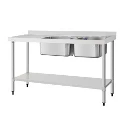 Vogue Double Sink Left Hand Drainer