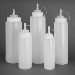 Vogue Clear Wide Neck Squeeze Sauce Bottle 32oz -Kitchenware and Knives Sales e093 squeezesaucebottle6