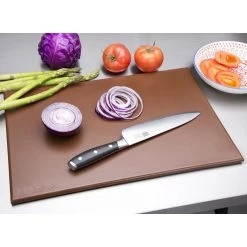 Hygiplas Anti Microbial High Density Brown Chopping Board -Kitchenware and Knives Sales f160 choppingboardbrown4