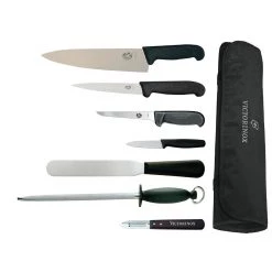 Victorinox 21.5cm Chefs Knife With Hygiplas And Vogue Knife Set