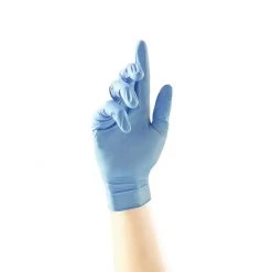 Non Branded Fortified Powder-Free Anti-Bacterial Nitrile Gloves Blue (Pack Of 100)
