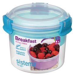 Sistema KLIP IT Dual Cereal And Yoghurt Container 530ml -Kitchenware and Knives Sales fd975 blue