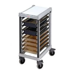 Cambro 1/1 Gastronorm Trolley 9 Pan Capacity Short -Kitchenware and Knives Sales fp466 withtrays